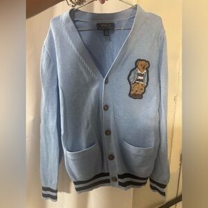 Kids Polo Ralph Lauren Blue Cardigan with Bear Patch